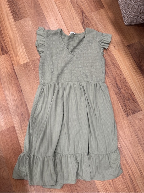 Lucky Brand Dresses & Skirts - Lucky Brand Sage Green Ruffle Tiered Casual Dress